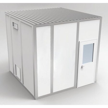 4-Wall Modular Cleanroom, 10 ft 1 3/4 in H, 10 ft 4 1/2 in W, 10 ft 4 1/2 in D, White MPN:8CR1010