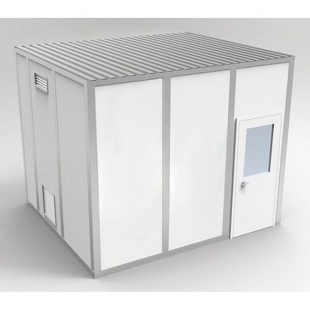 4-Wall Modular Cleanroom, 10 ft 1 3/4 in H, 12 ft 4 1/2 in W, 10 ft 4 1/2 in D, White MPN:8CR1012