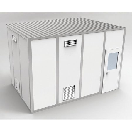 4-Wall Modular Cleanroom, 10 ft 1 3/4 in H, 16 ft 4 1/2 in W, 10 ft 4 1/2 in D, White MPN:8CR1016