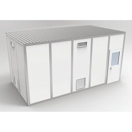 4-Wall Modular Cleanroom, 10 ft 1 3/4 in H, 20 ft 4 1/2 in W, 10 ft 4 1/2 in D, White MPN:8CR1020