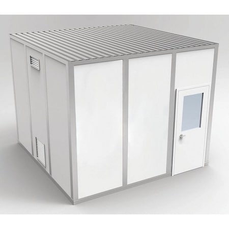 4-Wall Modular Cleanroom, 10 ft 1 3/4 in H, 12 ft 4 1/2 in W, 12 ft 4 1/2 in D, White MPN:8CR1212