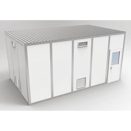 4-Wall Modular Cleanroom, 10 ft 1 3/4 in H, 20 ft 4 1/2 in W, 12 ft 4 1/2 in D, White MPN:8CR1220