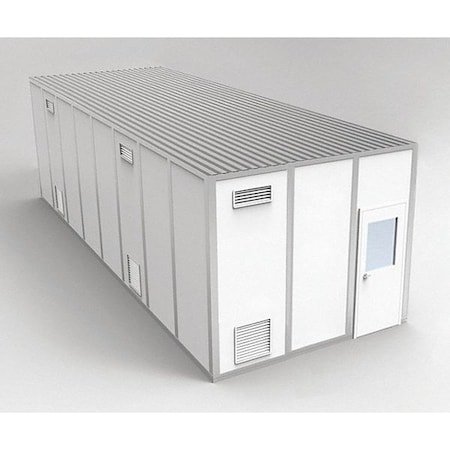4-Wall Modular Cleanroom, 10 ft 1 3/4 in H, 32 ft 4 1/2 in W, 12 ft 4 1/2 in D, White MPN:8CR1232