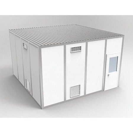 4-Wall Modular Cleanroom, 10 ft 1 3/4 in H, 16 ft 4 1/2 in W, 16 ft 4 1/2 in D, White MPN:8CR1616
