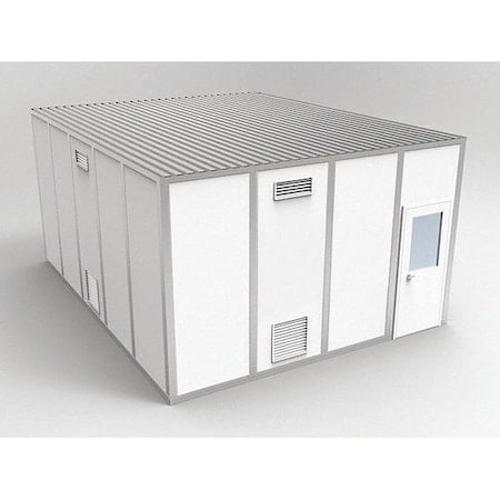 4-Wall Modular Cleanroom, 10 ft 1 3/4 in H, 20 ft 4 1/2 in W, 16 ft 4 1/2 in D, White MPN:8CR1620