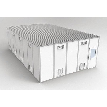 4-Wall Modular Cleanroom, 10 ft 1 3/4 in H, 32 ft 4 1/2 in W, 20 ft 4 1/2 in D, White MPN:8CR2032
