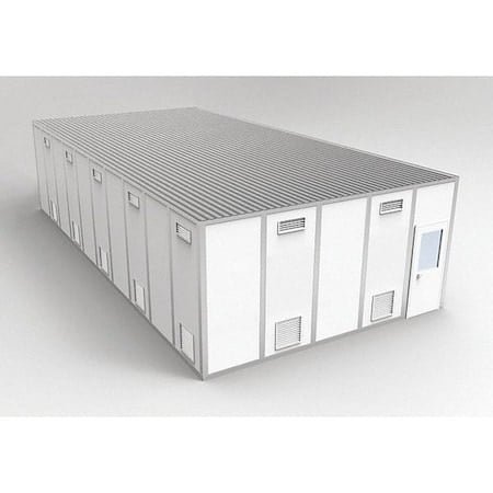 4-Wall Modular Cleanroom, 10 ft 1 3/4 in H, 40 ft 4 1/2 in W, 20 ft 4 1/2 in D, White MPN:8CR2040