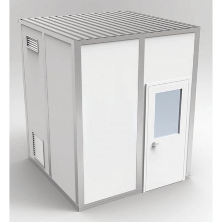4-Wall Modular Cleanroom, 10 ft 1 3/4 in H, 8 ft 4 1/2 in W, 8 ft 4 1/2 in D, White MPN:8CR88