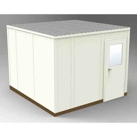 4-Wall Modular In-Plant Office, 8 ft 1 3/4 in H, 10 ft 4 1/2 in W, 10 ft 4 1/2 in D, Beige MPN:GS1010