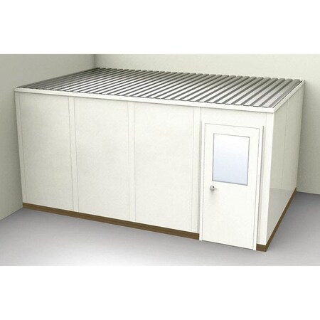 2-Wall Modular In-Plant Office, 8 ft 1 3/4 in H, 16 ft 1 1/4 in W, 10 ft 1 1/4 in D, Beige MPN:GS1016-2