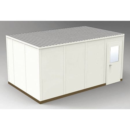 4-Wall Modular In-Plant Office, 8 ft 1 3/4 in H, 16 ft 4 1/2 in W, 10 ft 4 1/2 in D, Beige MPN:GS1016
