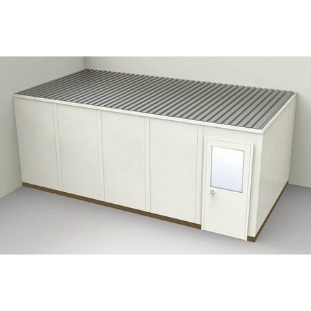 2-Wall Modular In-Plant Office, 8 ft 1 3/4 in H, 20 ft 1 1/4 in W, 10 ft 1 1/4 in D, Beige MPN:GS1020-2