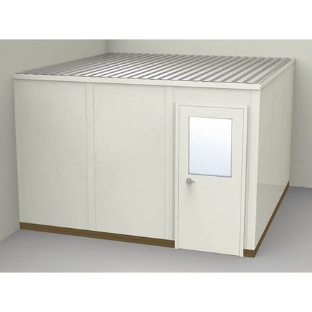 2-Wall Modular In-Plant Office, 8 ft 1 3/4 in H, 12 ft 1 1/4 in W, 12 ft 1 1/4 in D, Beige MPN:GS1212-2