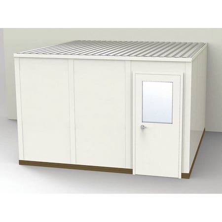 3-Wall Modular In-Plant Office, 8 ft 1 3/4 in H, 12 ft 4 1/2 in W, 12 ft 1 1/4 in D, Beige MPN:GS1212-3