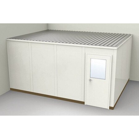 2-Wall Modular In-Plant Office, 8 ft 1 3/4 in H, 16 ft 1 1/4 in W, 12 ft 1 1/4 in D, Beige MPN:GS1216-2