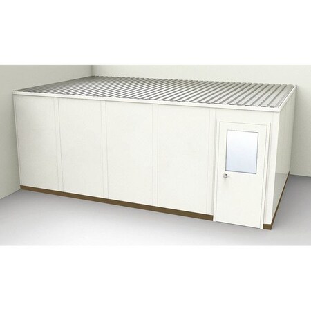 2-Wall Modular In-Plant Office, 8 ft 1 3/4 in H, 20 ft 1 1/4 in W, 12 ft 1 1/4 in D, Beige MPN:GS1220-2