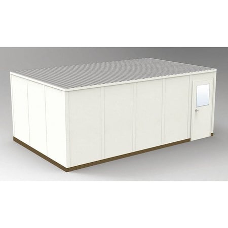 4-Wall Modular In-Plant Office, 8 ft 1 3/4 in H, 20 ft 4 1/2 in W, 12 ft 4 1/2 in D, Beige MPN:GS1220