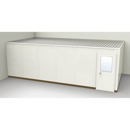 2-Wall Modular In-Plant Office, 8 ft 1 3/4 in H, 24 ft 1 1/4 in W, 12 ft 1 1/4 in D, Beige MPN:GS1224-2