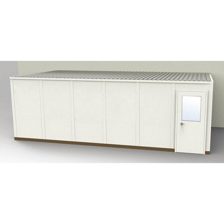 3-Wall Modular In-Plant Office, 8 ft 1 3/4 in H, 24 ft 4 1/2 in W, 12 ft 1 1/4 in D, Beige MPN:GS1224-3
