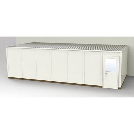 3-Wall Modular In-Plant Office, 8 ft 1 3/4 in H, 28 ft 4 1/2 in W, 12 ft 1 1/4 in D, Beige MPN:GS1228-3