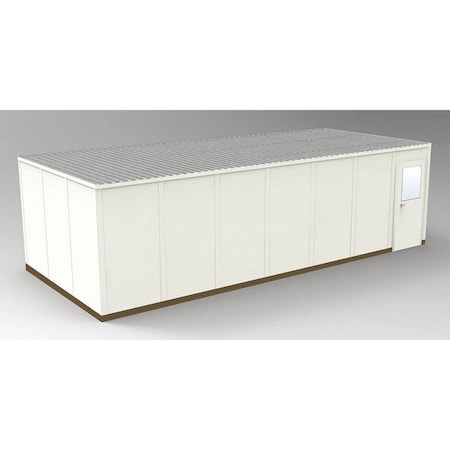 4-Wall Modular In-Plant Office, 8 ft 1 3/4 in H, 28 ft 4 1/2 in W, 12 ft 4 1/2 in D, Beige MPN:GS1228