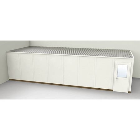 2-Wall Modular In-Plant Office, 8 ft 1 3/4 in H, 32 ft 1 1/4 in W, 12 ft 1 1/4 in D, Beige MPN:GS1232-2