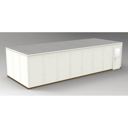 4-Wall Modular In-Plant Office, 8 ft 1 3/4 in H, 32 ft 4 1/2 in W, 12 ft 4 1/2 in D, Beige MPN:GS1232