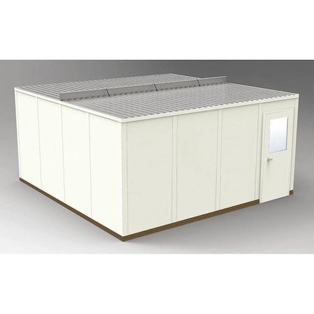 4-Wall Modular In-Plant Office, 8 ft 1 3/4 in H, 16 ft 4 1/2 in W, 16 ft 4 1/2 in D, Beige MPN:GS1616