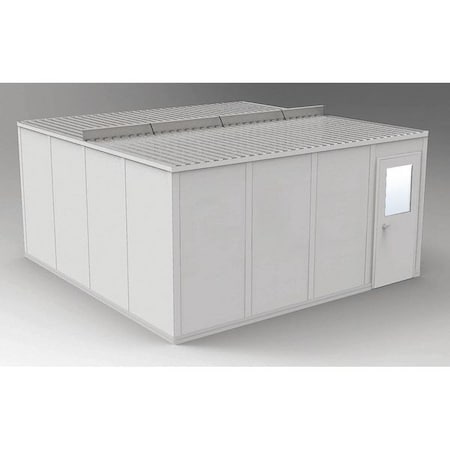 4-Wall Modular In-Plant Office, 8 ft 1 3/4 in H, 16 ft 4 1/2 in W, 16 ft 4 1/2 in D, Gray MPN:GS1616G