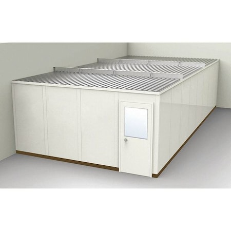 2-Wall Modular In-Plant Office, 8 ft 1 3/4 in H, 32 ft 1 1/4 in W, 16 ft 1 1/4 in D, Beige MPN:GS1632-2