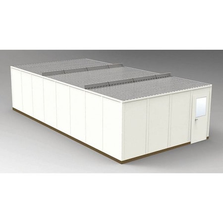4-Wall Modular In-Plant Office, 8 ft 1 3/4 in H, 32 ft 4 1/2 in W, 16 ft 4 1/2 in D, Beige MPN:GS1632