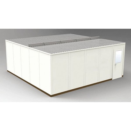 4-Wall Modular In-Plant Office, 8 ft 1 3/4 in H, 20 ft 4 1/2 in W, 20 ft 4 1/2 in D, Beige MPN:GS2020