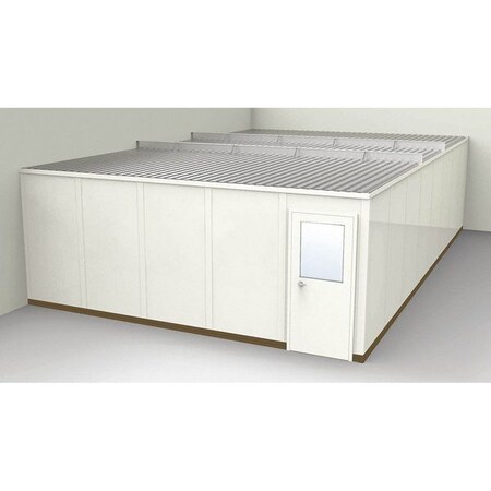 2-Wall Modular In-Plant Office, 8 ft 1 3/4 in H, 32 ft 1 1/4 in W, 20 ft 1 1/4 in D, Beige MPN:GS2032-2