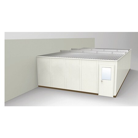 3-Wall Modular In-Plant Office, 8 ft 1 3/4 in H, 32 ft 4 1/2 in W, 20 ft 1 1/4 in D, Beige MPN:GS2032-3