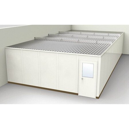 2-Wall Modular In-Plant Office, 8 ft 1 3/4 in H, 40 ft 1 1/4 in W, 20 ft 1 1/4 in D, Beige MPN:GS2040-2