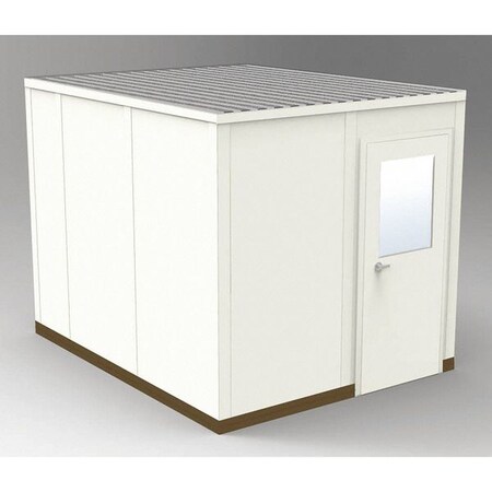 4-Wall Modular In-Plant Office, 8 ft 1 3/4 in H, 10 ft 4 1/2 in W, 8 ft 4 1/2 in D, Beige MPN:GS810