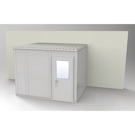 3-Wall Modular In-Plant Office, 8 ft 1 3/4 in H, 10 ft 4 1/2 in W, 8 ft 1 1/4 in D, Gray MPN:GS810G-3