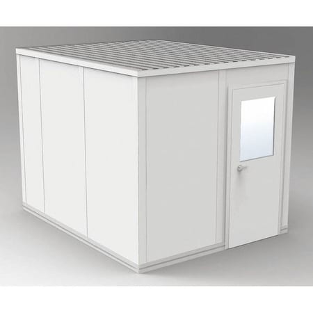 4-Wall Modular In-Plant Office, 8 ft 1 3/4 in H, 10 ft 4 1/2 in W, 8 ft 4 1/2 in D, Gray MPN:GS810G