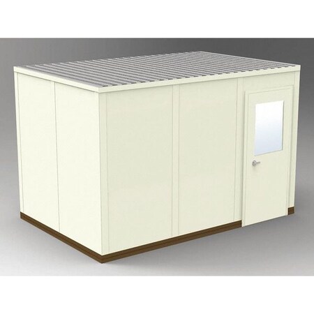 4-Wall Modular In-Plant Office, 8 ft 1 3/4 in H, 12 ft 4 1/2 in W, 8 ft 4 1/2 in D, Beige MPN:GS812