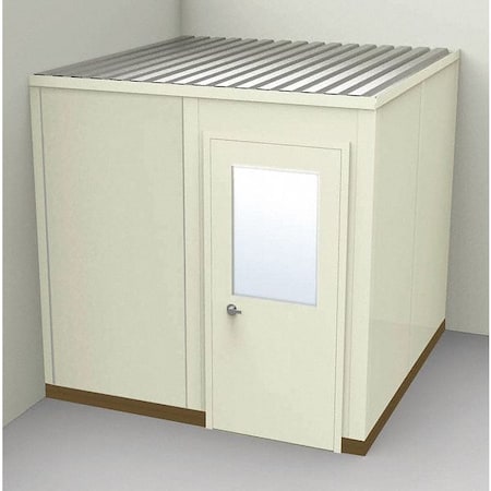 2-Wall Modular In-Plant Office, 8 ft 1 3/4 in H, 8 ft 1 1/4 in W, 8 ft 1 1/4 in D, Beige MPN:GS88-2