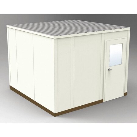4-Wall Modular In-Plant Office, 8 ft 1 3/4 in H, 10 ft 4 1/2 in W, 10 ft 4 1/2 in D, Beige MPN:GV1010