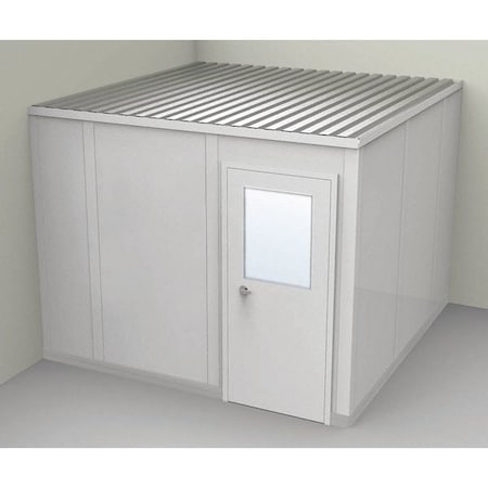 2-Wall Modular In-Plant Office, 8 ft 1 3/4 in H, 10 ft 1 1/4 in W, 10 ft 1 1/4 in D, Gray MPN:GV1010G-2