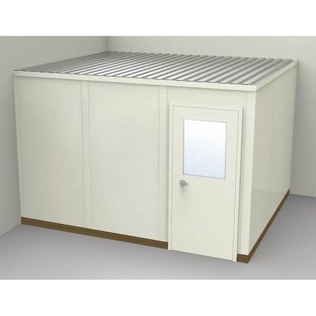 2-Wall Modular In-Plant Office, 8 ft 1 3/4 in H, 12 ft 1 1/4 in W, 10 ft 1 1/4 in D, Beige MPN:GV1012-2