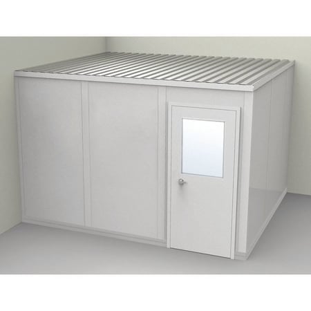 2-Wall Modular In-Plant Office, 8 ft 1 3/4 in H, 12 ft 1 1/4 in W, 10 ft 1 1/4 in D, Gray MPN:GV1012G-2