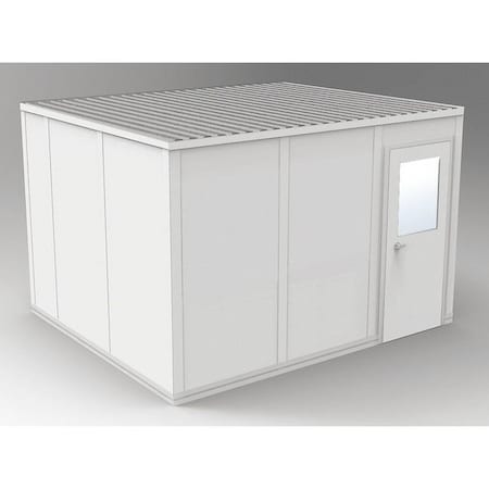 4-Wall Modular In-Plant Office, 8 ft 1 3/4 in H, 12 ft 4 1/2 in W, 10 ft 4 1/2 in D, Gray MPN:GV1012G
