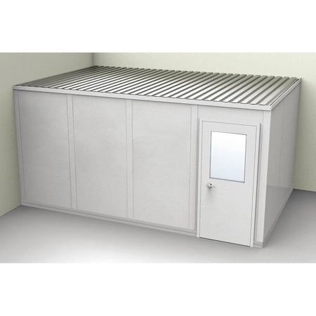 2-Wall Modular In-Plant Office, 8 ft 1 3/4 in H, 16 ft 1 1/4 in W, 10 ft 1 1/4 in D, Gray MPN:GV1016G-2