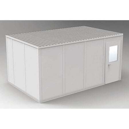 4-Wall Modular In-Plant Office, 8 ft 1 3/4 in H, 16 ft 4 1/2 in W, 10 ft 4 1/2 in D, Gray MPN:GV1016G