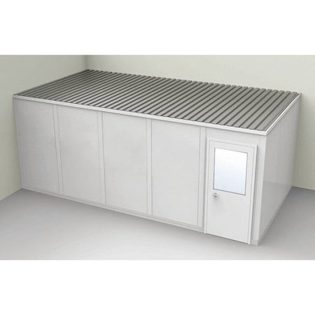2-Wall Modular In-Plant Office, 8 ft 1 3/4 in H, 20 ft 1 1/4 in W, 10 ft 1 1/4 in D, Gray MPN:GV1020G-2