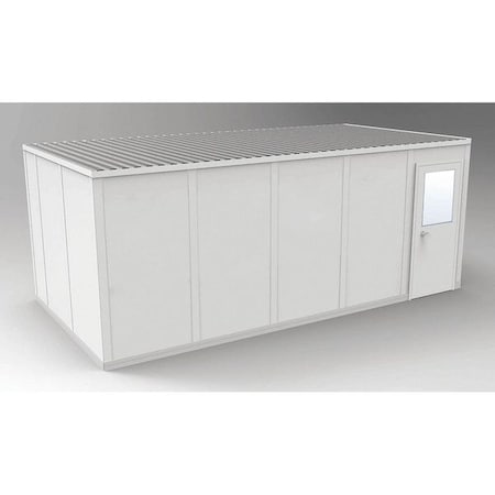 4-Wall Modular In-Plant Office, 8 ft 1 3/4 in H, 20 ft 4 1/2 in W, 10 ft 4 1/2 in D, Gray MPN:GV1020G