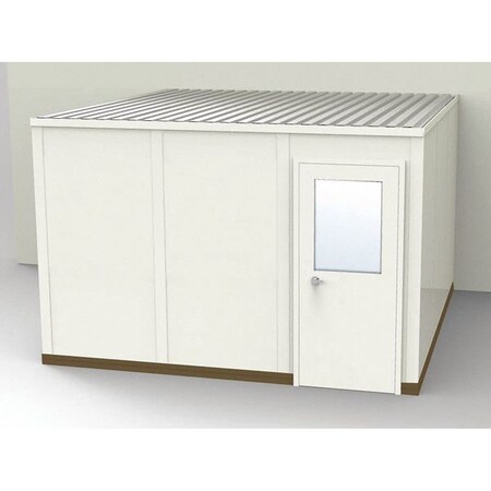 3-Wall Modular In-Plant Office, 8 ft 1 3/4 in H, 12 ft 4 1/2 in W, 12 ft 1 1/4 in D, Beige MPN:GV1212-3